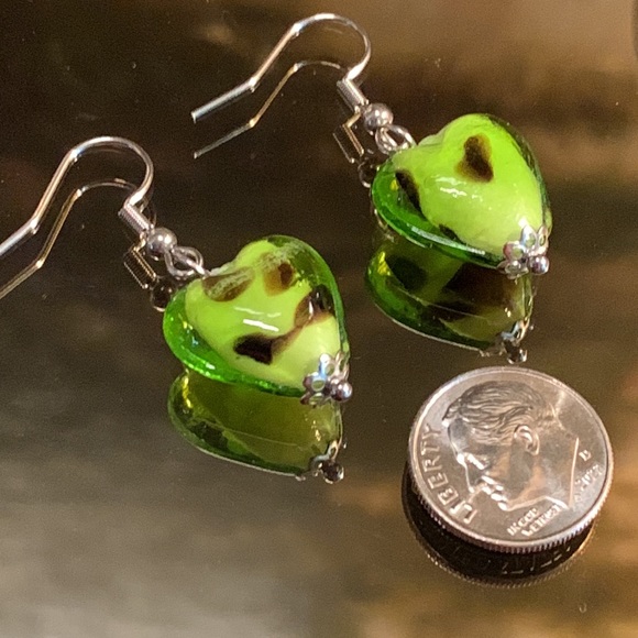 Puffy Heart Drop Earrings - Picture 4 of 5
